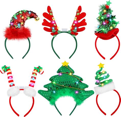 Amazon Aneco Pack Led Christmas Headbands Assorted Christmas