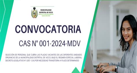 COMUNICADO IV Convocatoria CAS N 001 2024 MDV Campañas