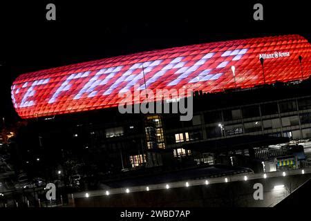 Muenchen Deutschland Gennaio Schriftzug Allianz Arena An Der