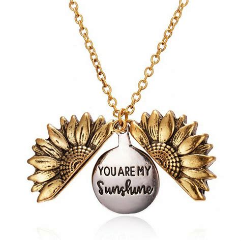 "You Are My Sunshine" Sunflower Locket Necklace | StyleLuxe Co.