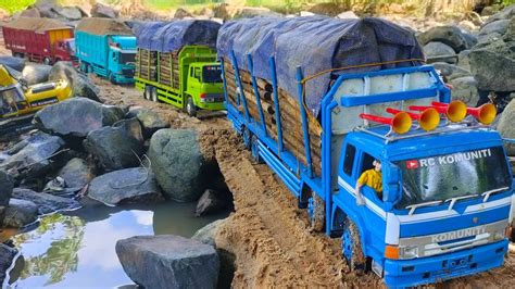 Rc Truk Fuso Super Geat Dan Rc Dam Hino Langsir Kayu Balak Dan Tanah