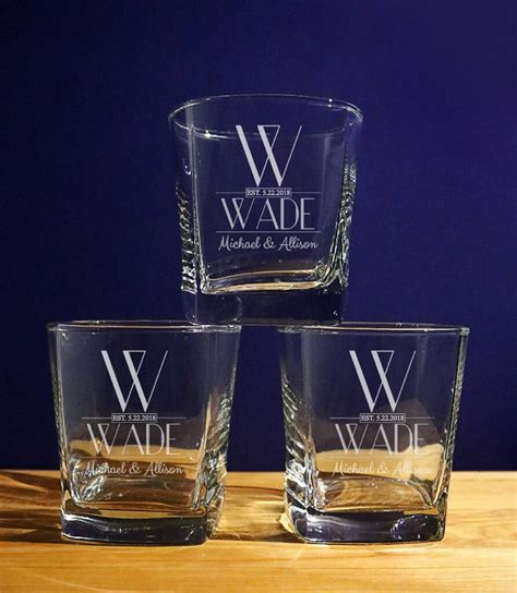 Personalized Monogram Whiskey Glass Whiskey Glass Custom Etsy