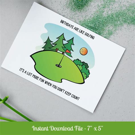 Happy Birthday Card Golf Printable Card Instant Download for Him for ...