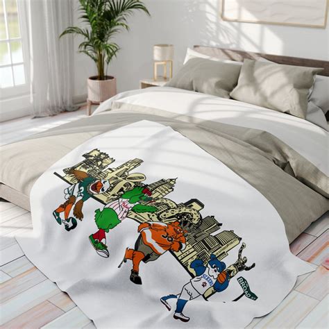 Philly Mascots Arctic Fleece Blanket Philadelphia Sports Teams Eagles