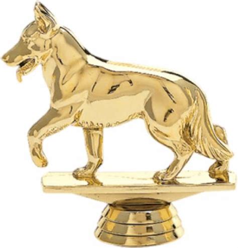 4 Alsatian Dog Trophy Figure Gold Animal Trophy Figures From