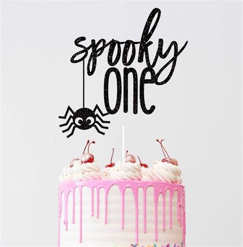 Spooky One Cake Topper Halloween Birthday Cake Topper One Etsy