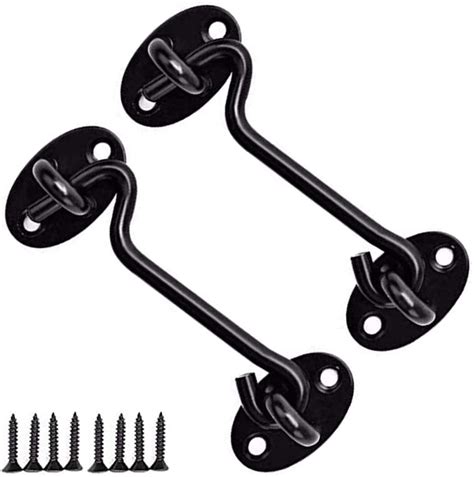 4 Inch Hook And Eye Latchblack Cabin Hookstainless Steel Gate Hook Lockbarn Door Swivel