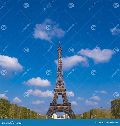 Eiffel Tower And Cloudy Sky Paris Stock Image Image Of Landscape