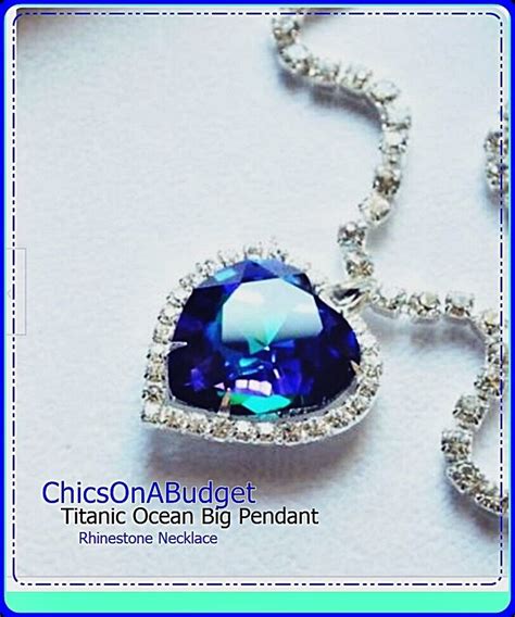 Titanic Heart Of The Ocean Sapphire Blue Cz Crystal Necklace Pendant