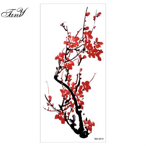 Plum Blossom Waterproof Sexy Make Up Body Art Temporary Tattoo Stickers Chinese Plum Blossom