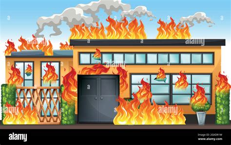 A Building On Fire Stock Vector Image Art Alamy