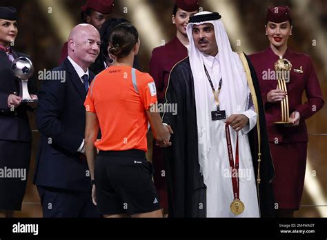 Al Daayen Lr Fifa President Gianni Infantino Emir Of Qatar Sheikh