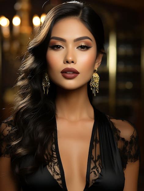 Premium Ai Image Photo Of Brunette Asian Woman Holding A Lipstick