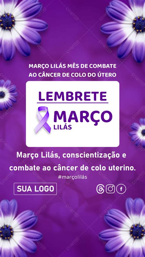 Story status março lilás inst março lilás conscientização e combate ao