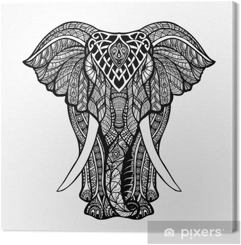 Cuadro En Lienzo Decorativo Ilustración Del Elefante Pixers Es