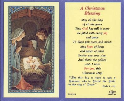 Christmas Blessing Holy Card