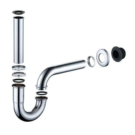 Siphon de Lavabo en Acier Inox Chromé Siphon Tube pour Lavabo Anti