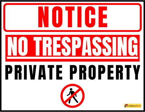 10+ Printable No Trespassing Sign - Printable World