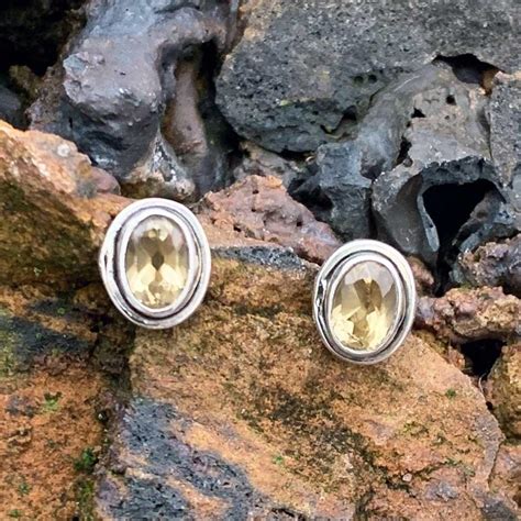 Citrine Oval Stud Earrings Gle Good Living Essentials