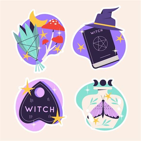 Free Vector Flat Design Naive Magic Sticker Set