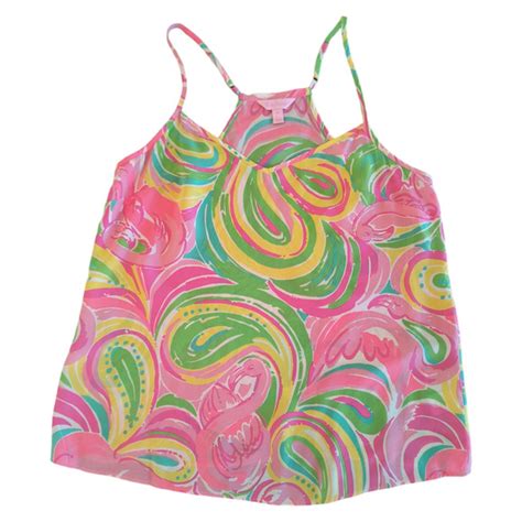 Lilly Pulitzer Tops Lilly Pulitzer Silk Dusk Tank Top Womens Size M