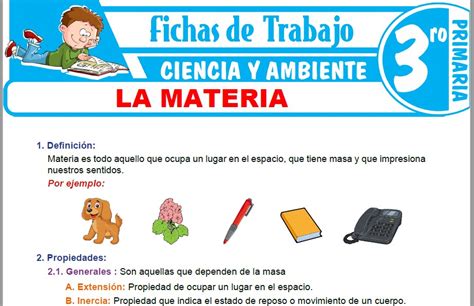 La Materia Para Tercero De Primaria Fichas De Trabajo