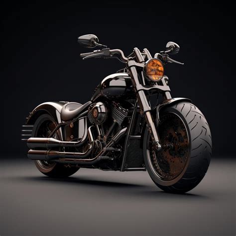 Premium AI Image | a motorcycle with the front tire turned to the side.