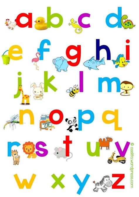 An Alphabet With Animals And Letters On It