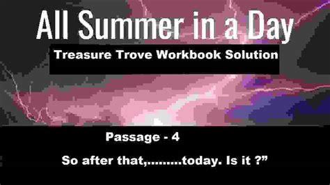 All Summer In A Day Treasure Trove Short Stories Workbook Solutions Ch