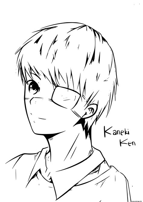 Coloriage Ken Kaneki Dessin Tokyo Ghoul Imprimer