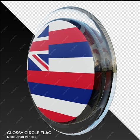 Premium Psd Hawaii0002 Realistic 3d Textured Glossy Circle Flag