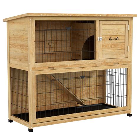 Clapier Lapin Cage Lapin Tages Portes Verrouillables Bois Pr