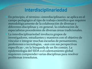 La Interdisciplinariedad Caro Ppt Descarga Gratuita