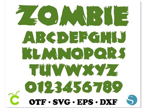 Zombie Font Otf Zombie Font Svg Cricut Halloween Font Svg Halloween