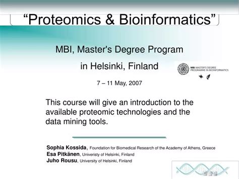 Ppt “proteomics And Bioinformatics” Powerpoint Presentation Id904746