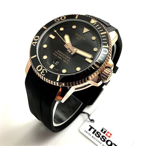 Mens Tissot Seastar 1000 Powermatic 80 Rose Gold Divers Watch T1204073704100 Ph