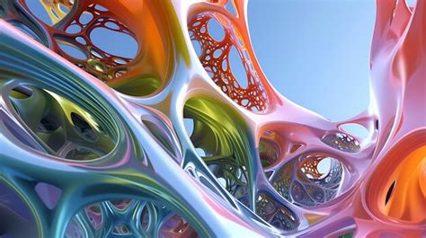 Premium Photo A Mesmerizing 3d Abstract Render Showcasing A Vibrant Display Of Colors And Shapes