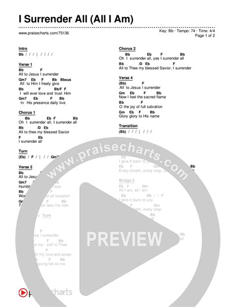 I Surrender All (All I Am) Chords PDF (Shane & Shane/The Worship Initiative) - PraiseCharts