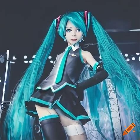 Hatsune Miku Performing On Stage On Craiyon