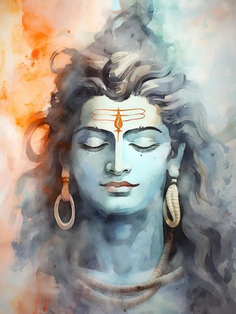 Premium AI Image Lord Shiva Statue Painting Artwork Generative AI