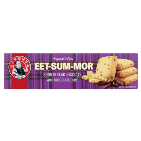 Bakers Eet Sum Mor Chocolate Chip Shortbread Biscuits 200g Biscuits