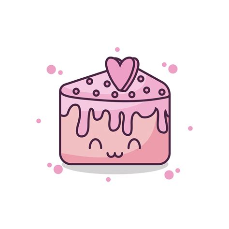 Slice Of Birthday Cake Kawaii Style 1939517 Vector Art At Vecteezy