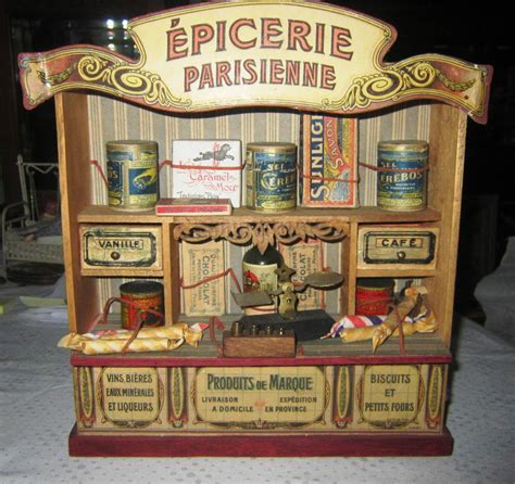 Rare ancienne épicerie parisienne et accessoires jouet de poupée ou