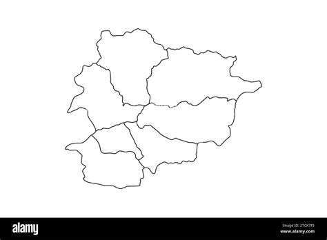 Vector Andorra Map Outline With White Background Stock Vector Image