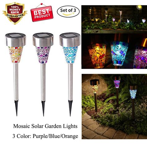 Solaris Alpine Solar Led Mosaic Glass Garden Stake Light