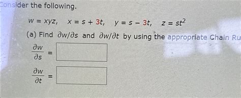 Consider The Following W Xyz X S T Y S T Z St A Chegg