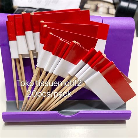 Jual Pcs Tusuk Gigi Bendera Indonesia Cm Merah Putih Shopee