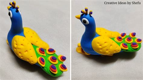 Easy Way How To Make Peacock With Clay Peacock Sculpting And Modelling