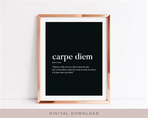 Carpe Diem Definition Printable Wall Art Etsy