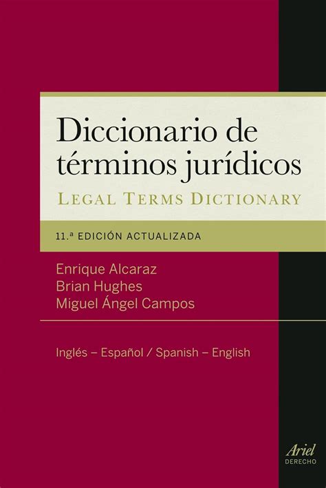 Diccionario De Términos Jurídicos A Dictionary Of Legal Terms Inglés